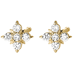 Boucles d'oreilles Fraîcheur - Pétales précieuses - or jaune 18 carats et diamants