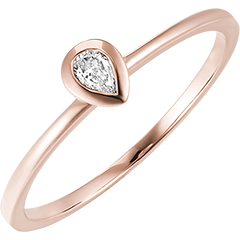 Freshness Ring - Pear - 18 carat pink gold and diamond