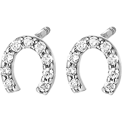 Boucles d'oreilles Fraîcheur - Lucky - or blanc 9 carats et diamants