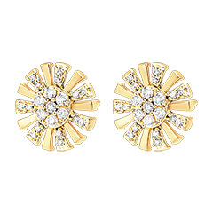 Freshness Studs - Solar - 18 carat yellow gold and diamonds