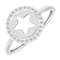 Stellar Ring - 9 carat white gold with diamonds