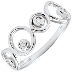 Diamond ring white gold Luna - 4 diamonds