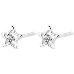 Earrings Abundance - My star - white gold 9 carats and diamonds