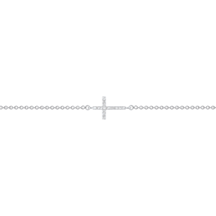 White Gold and Diamond Cross Bracelet - 9 carats