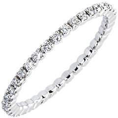 Wedding Ring Origin - Prong Setting - Complete round - white gold 18 carats and diamonds