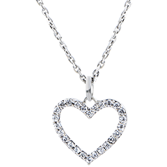 Pendant Abundance - Enchanted Heart - white gold 9 carats and diamonds