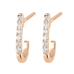Freshness Hoop earrings - Ella - pink gold 9 carats and diamonds