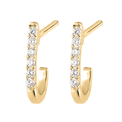 Freshness Hoop earrings - Ella - yellow gold 9 carats and diamonds