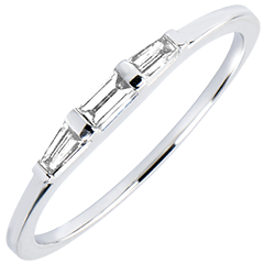 Engagement Ring Origine - Trilogy Biela - white gold 9 carats and diamonds