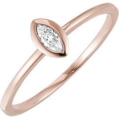 Freshness Ring - Marquise - 18 carat pink gold and diamond