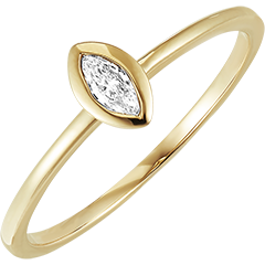 Freshness Ring - Marquise - 9 carat yellow gold and diamond