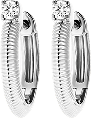 Freshness Earrings – Tailored hoop earrings - 9 carat white gold and diamonds