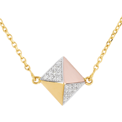 Necklace Genesis - Rough diamond 3 golds - 9 carat