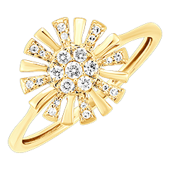 Freshness Ring - Solar - 18 carat yellow gold and diamonds