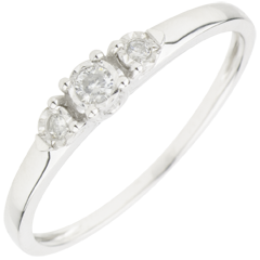 Anello Trilogy - Prima stella - Oro bianco - 18 carati - 3 Diamanti