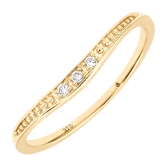 Anello Ondine – Oro giallo 9 carati, diamanti sintetici