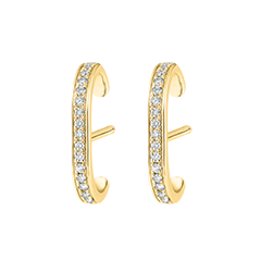 Orecchini a bottone pavé piercing helix Freschezza - Mini Ellis - oro giallo 9 carati e diamanti