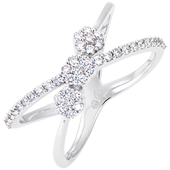 Anello Ellissi Celesti - oro bianco 18 carati e diamanti