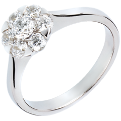 Anello Freschezza - Magnolia - Oro bianco - 18 carati - 7 diamanti - 0.88 carati 