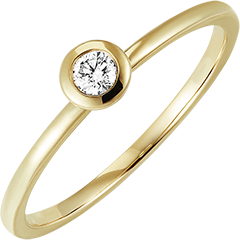 Anello Freschezza - Rotondo - oro giallo 9 carati e diamante