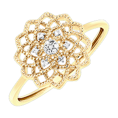 Anello Freschezza - Girasole Reale - oro giallo 18 carati e diamanti
