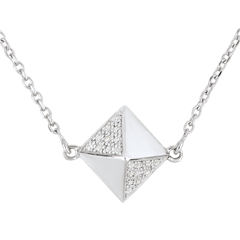 Collana Genesi - Diamante grezzo - Oro bianco - 18 carati - Diamanti