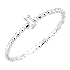 Anello Freschezza - Solitario Bolla Smeraldo - oro bianco 18 carati e diamante