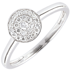 Anello Costellazione - Oro Bianco - 9 carati - 25 Diamanti - 0.16 carati