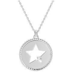 Collana Freschezza - Stella assoluta - oro bianco 18 carati e diamanti