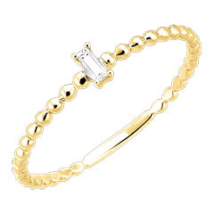 Anello Freschezza - Solitario Bolla Smeraldo - oro giallo 18 carati e diamante