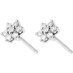 Pendientes Lotus - oro blanco empedrados 18 quilates y diamantes