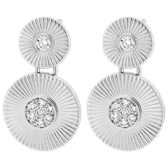 Pendientes Frescura - Sol - oro blanco de 9 quilates y diamantes