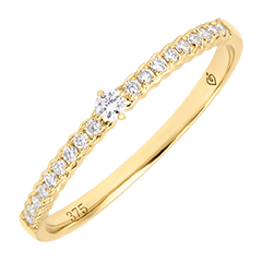 Anillo Auréïs – Oro amarillo de 9 quilates, diamantes sintéticos