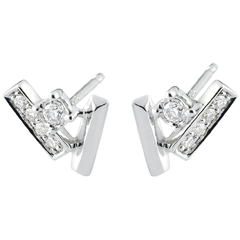 Pendientes diamantes Glaseados - oro blanco 18 quilates