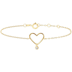 Pulsera Frescura - Corazón corte Diamante - oro amarillo de 9 quilates y diamante