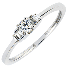 Anillo de Compromiso Abundancia - Jayne - oro blanco de 18 quilates y diamantes