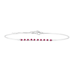 Brazalete Grácil - oro blanco de 18 quilates con rubíes