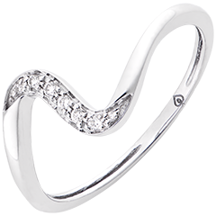 Anillo Zelie - oro blanco de 9 quilates y diamantes