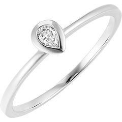 Anillo Frescura - Pera - oro blanco 18 quilates y diamantes