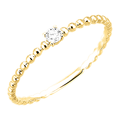 Anillo Frescura - Solitario Burbuja Redonda - oro amarillo 9 quilates y diamante