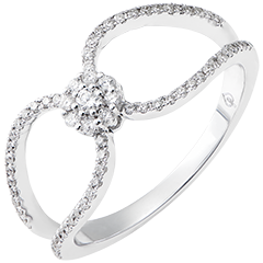 Anillo Valentina - oro blanco de 9 quilates y diamantes