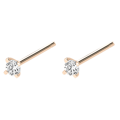 Freshness diamond stud earrings - Spark - pink gold 9 carats and diamonds