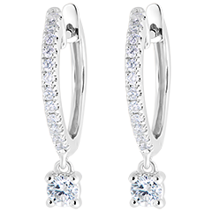 Freshness semi-paved hoop earrings - Petite Pampille - white gold 9 carats and diamonds