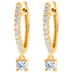 Freshness semi-paved hoop earrings - Petite Pampille - yellow gold 18 carats and diamonds