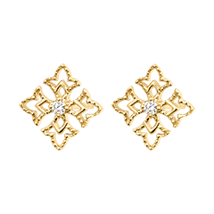 Éline Ohrstecker – 9-karätiges Gelbgold und synthetische Diamanten
