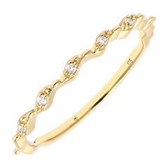 Lyra Ring – 9-karätiges Gelbgold (375/1000) mit synthetischen Diamanten