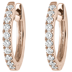 Creolen halb ausgefasstes Pavé Frische - Eva - 18 Karat Roségold und Diamanten