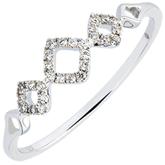 Ring Vielfalt - Rhombisch - 9 Karat Weißgold und Diamanten