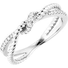 Fraîcheur Ring - Goldene Schleife - 18 Karat Weißgold mit Diamanten