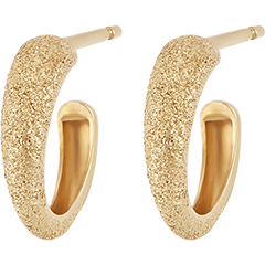 Ohrringe Frische - Creolen mit Diamanteffekt -Gelbgold, 9 Karat